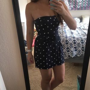 EUC Gilly Hicks Navy Polka Dot Dress